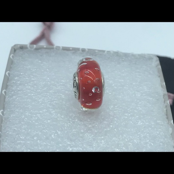 Pandora Red Effervescence Murano Glass Charm M3 - Picture 5 of 5
